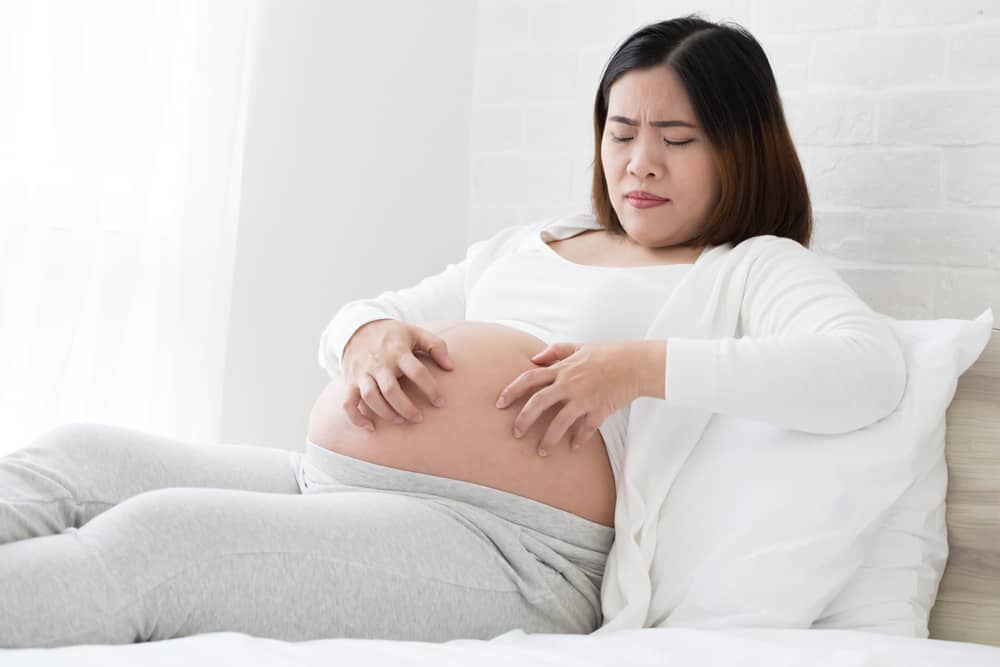 خلال فترة الحمل مرض جلدي الحكة أثناء الحمل